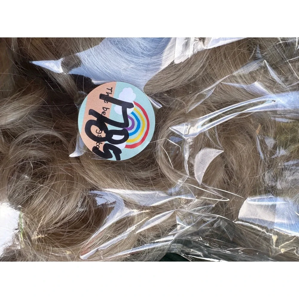 Vintage‎ Kanekalon Blonde Curly Wig Short Pixie Cut Synthetic Modacrylic Fiber